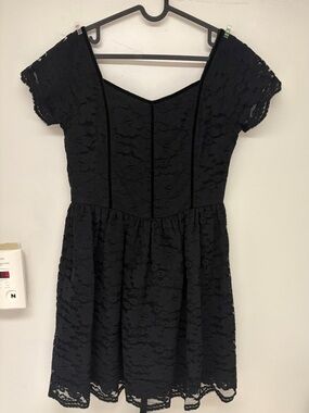 Vintage Ports International Black Lace Dress with Corset Back Sz 10-12